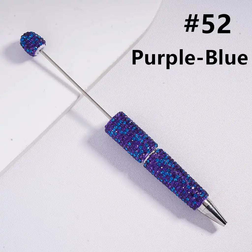 Full Rhinestone Beadable Clay Ballpoint Pens - DIY Beaded Plastic Pen for School Office Gift