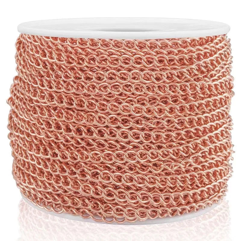E753 Permanent Jewelry Chain Cross Bulk Stainless Steel Chains PVD Gold Silver Extension Chains for Luxury Making