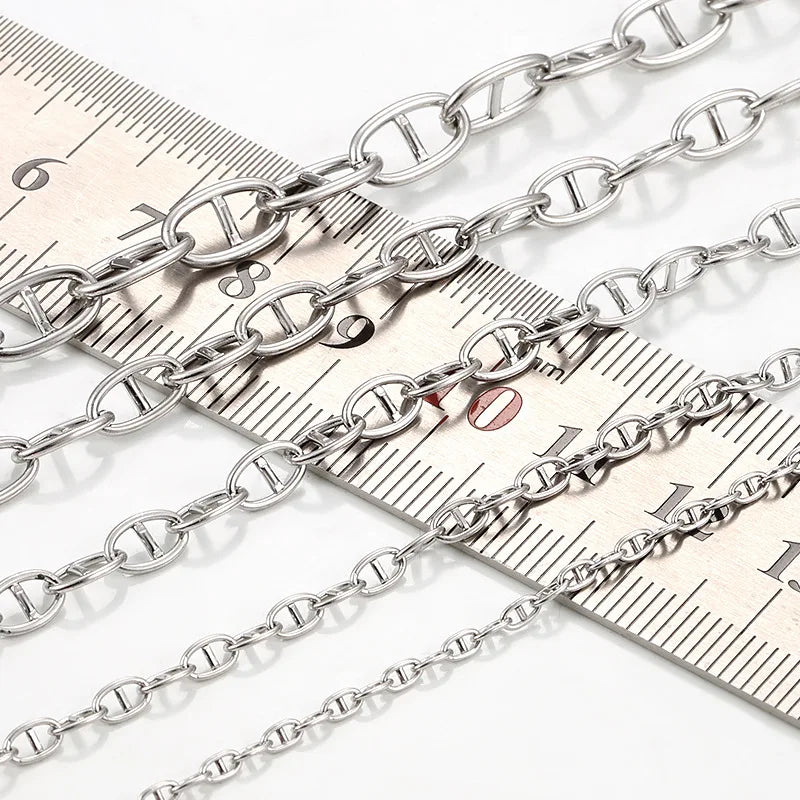 A3131 Hot Non Tarnish Chain Stainless Steel Cross Necklace Bracelet Bulk Roll Chain for Jewelry Diy