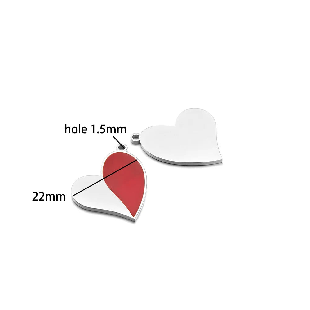 European American Style Stainless Steel Gold Plated Enamel Heart Eye Butterfly Charm Pendant for Jewelry Necklace Making