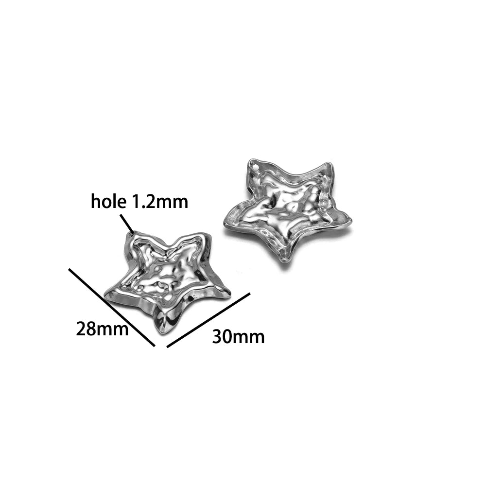 Fashion Trend 18k Gold Plated Stainless Steel Sun Star Heart Conch Charm Pendant for DIY Necklace Jewelry Making Accessories