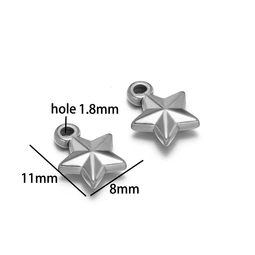 Special Design 18k Gold Plated Stainless Steel Fishtail Star Charm Pendant for Jewelry Making Accessories