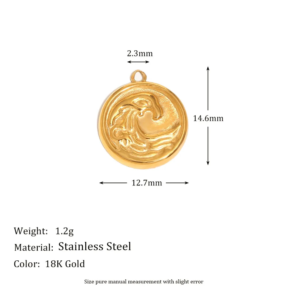 Fashion Stainless Steel 18k Gold Plated Heart Lock Flower Charms Pendant for DIY Jewelry Necklace Making
