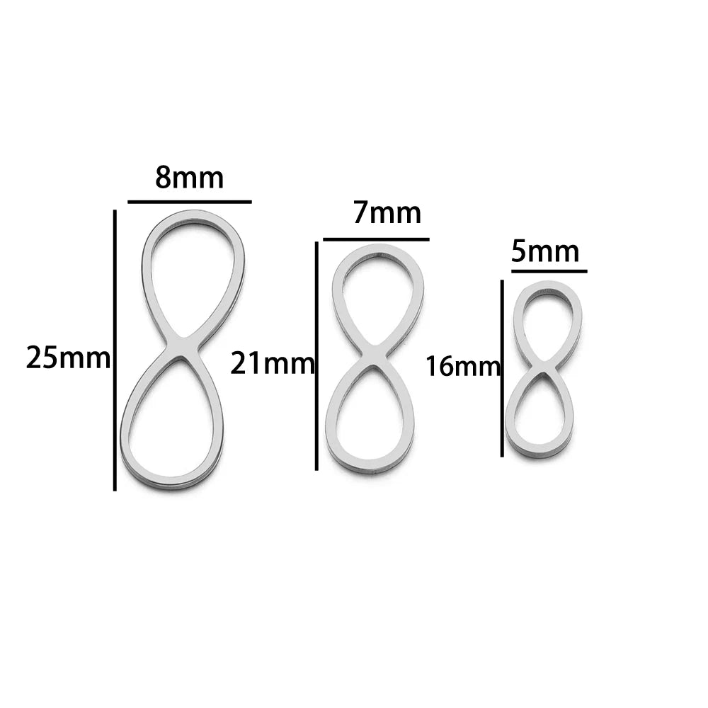 DIY Jewelry Accessories Stainless Steel 18k Gold Plated 8-shaped Infinity Charm Pendant for Jewelry Making