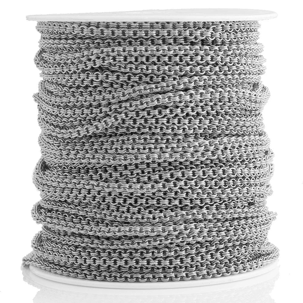 D823 Fashion Waterproof 18k Gold Plated Stainless Steel Chain Rolo Unique Necklace Bracelet Bulk Roll Chain for Jewelry Diy