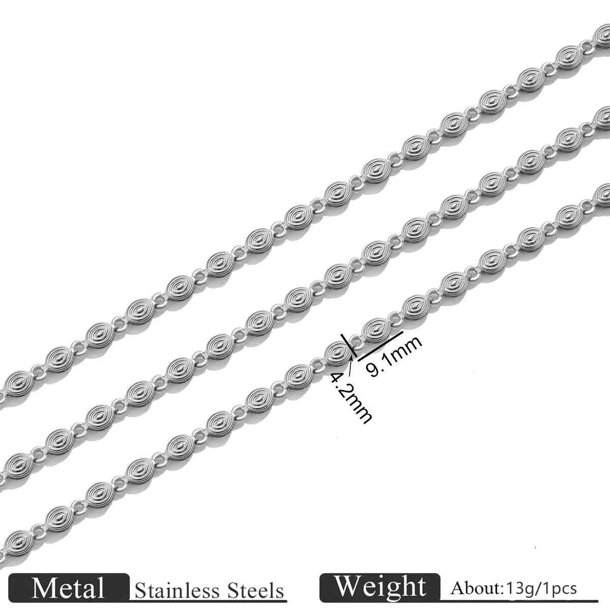 D672 High Quality Nail Shape Stainless Steel Chain Waterproof Bulk Roll Necklace Bracelet Chain Diy Jewelry
