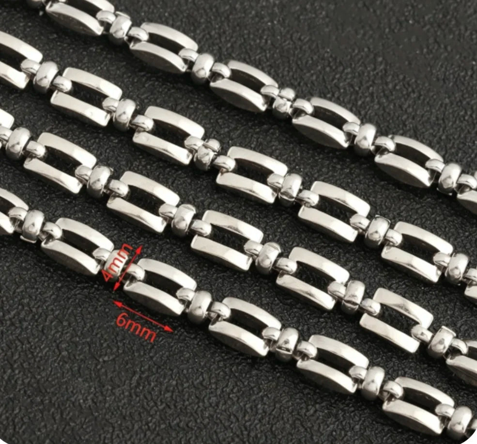 D798 Luxury Bulk Stainless Steel Square Clip Figure 8 Watch Chain DIY for Track Chains Necklaces Bracelets Making