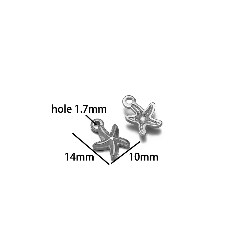 Ocean Style Sea Star Charm Stainless Steel 18K Gold Plated Starfish Charm Pendant for Jewelry Earring Necklace Making