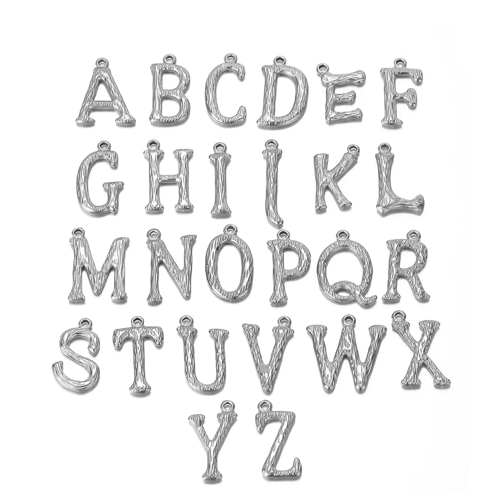 Fashion Stainless Steel 18k Gold Plated 26 Letter Alphabet Initial Charm Pendant for Jewelry Making Wholesale