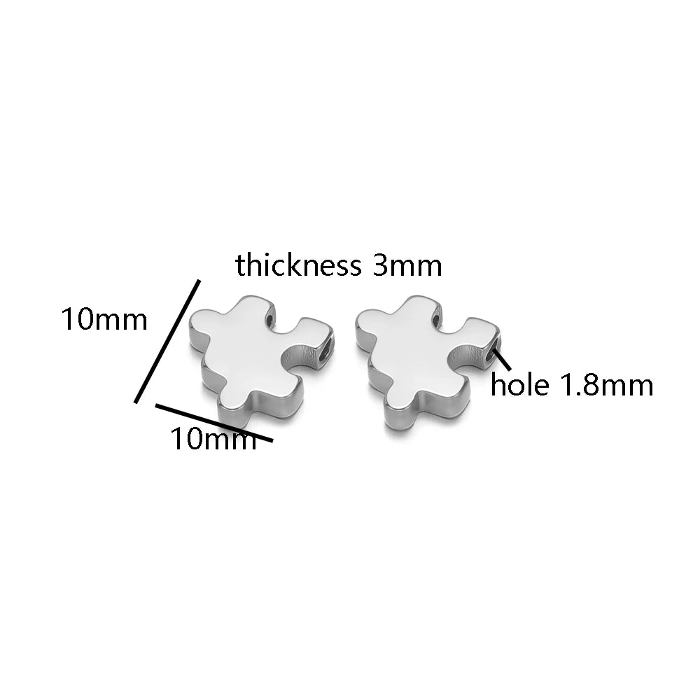18k Gold Plated Stainless Steel Creative Puzzle Beads Charm Pendant for DIY Necklace Jewelry Making Accessories