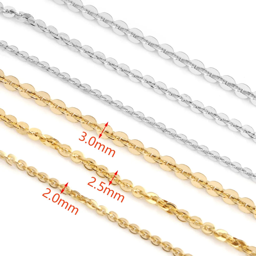 D512 Fashion Stainless Steel Chain 18k Gold Plated Unique Shape Necklace Bracelet Making Chain for Diy Jewelry