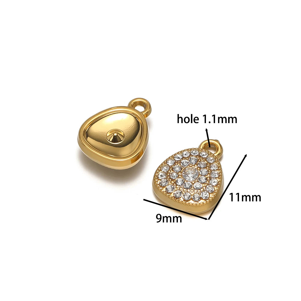 Vintage Stainless Steel 18k Gold Plated Zircon butterfly Heart Eye Charm Pendant for Jewelry Making Wholesale