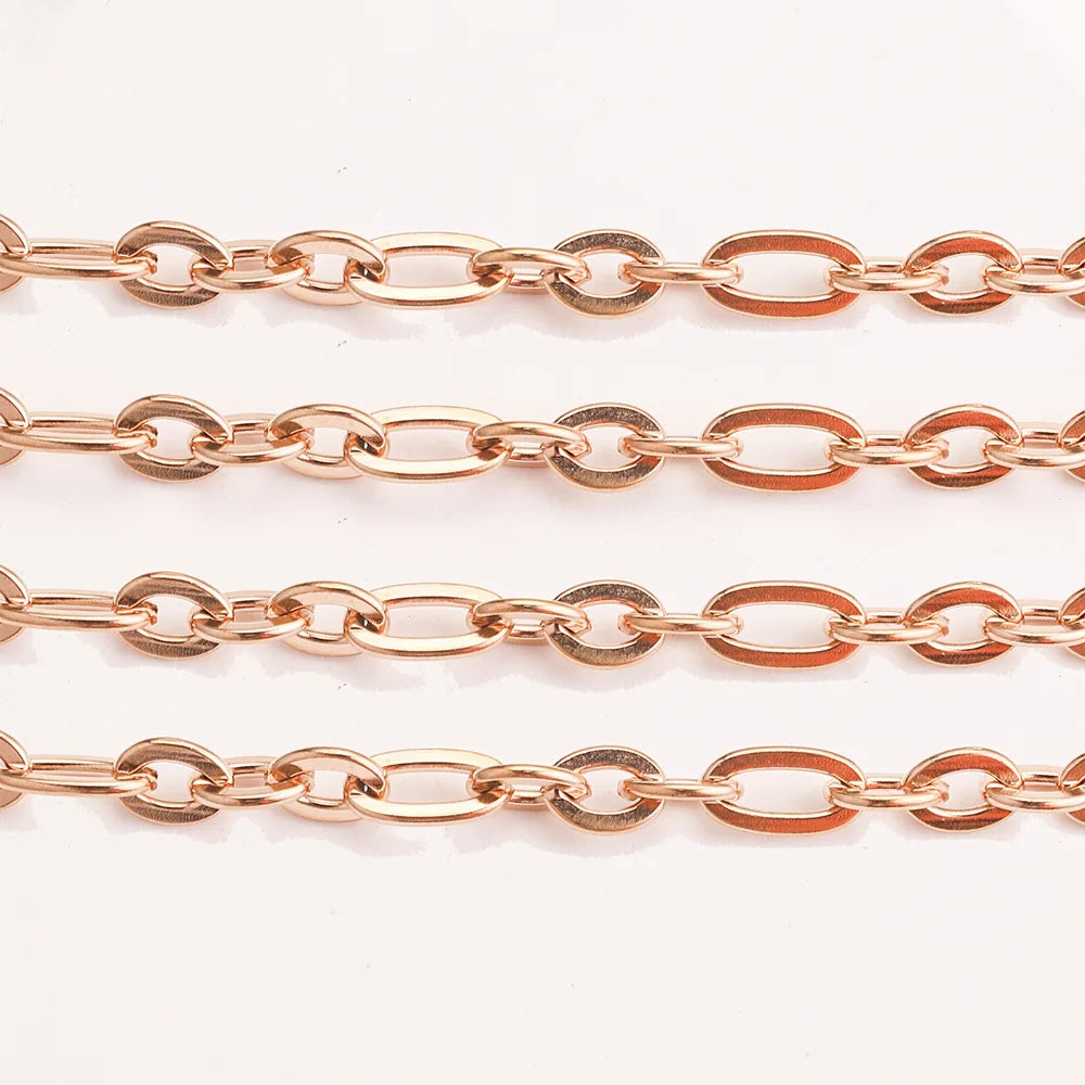 E069 0.25mm Thin Simple Chain Fashion Plated Gold Stainless Steel Cross Bulk Chain Jewelry Custom