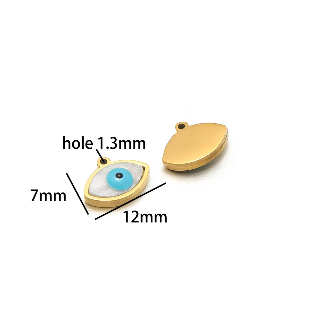 New Style 18k Gold Plated Stainless Steel Cross Star Butterfly Eye Enamel Zircon Charm Pendant for Jewelry Making Accessories
