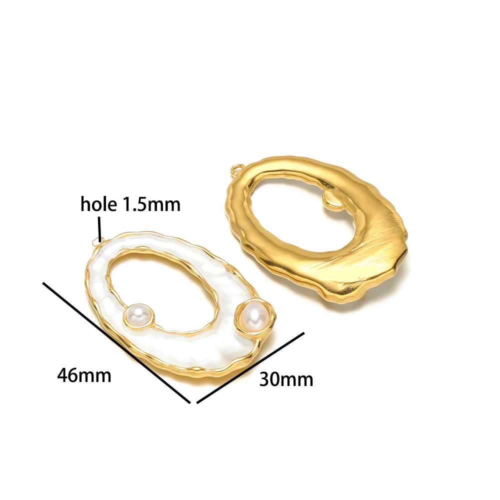18k Gold Plated Stainless Steel Enamel Heart Rpse Flower Mushroom Charm Pendant for DIY Handmade Necklace Jewelry Making
