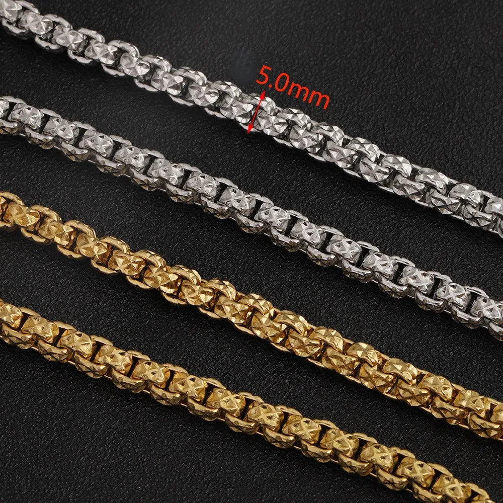 D342 Fashion Stainless Steel Chain Bulk Roll Box Chain for Necklace Bracelet Jewelry Diy