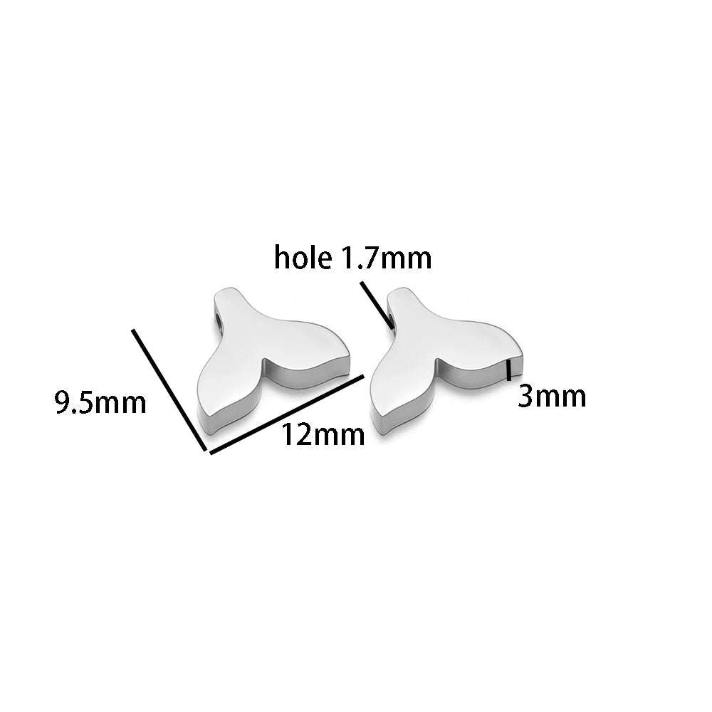 Wholesale 18k Gold Plated Stainless Steel Fishtail Charm Pendant for Necklace Bracelet Jewelry Making Supplies