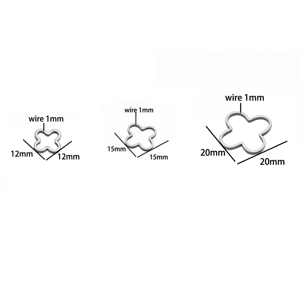 Trending Products Stainless Steel 18K Gold Plated Four Leaf Clover Charm Pendant for Jewelry Necklace Making Accessories