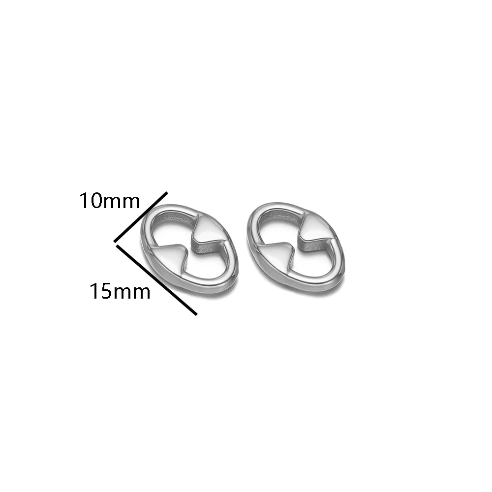 20pcs/bag Stainless Steel 18k Gold Plated Irregular Pig Nose Charms Pendant for Diy Jewelry Necklace Making Jewelry Findings