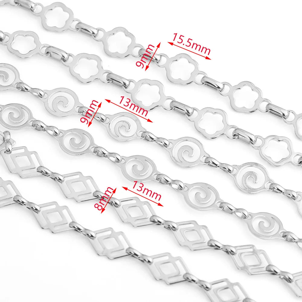 D647 Non Tarnish Wholesale Stainless Steel Spiral Chain Fade Resistant Accessories for DIY Necklace Bracelet Jewelry Making