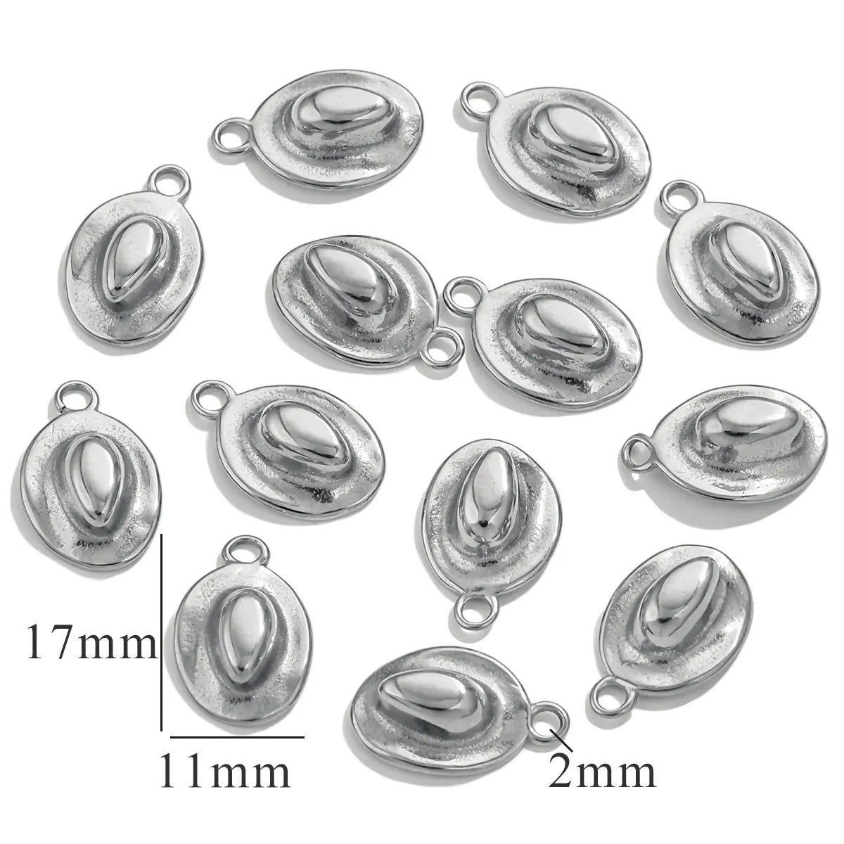 Fashion Hot Selling Stainless Steel 18K Gold Plated Cowboy Hat Charm Pendant for DIY Necklace Jewelry Making Accessories