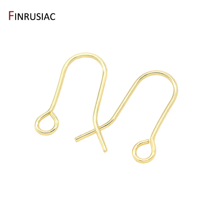 Jewellery Making Supplies 14K Gold Plated Ear Wires Wholesale Simple Earring Hooks For DIY Making Earrings Material