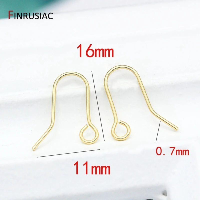Jewellery Making Supplies 14K Gold Plated Ear Wires Wholesale Simple Earring Hooks For DIY Making Earrings Material