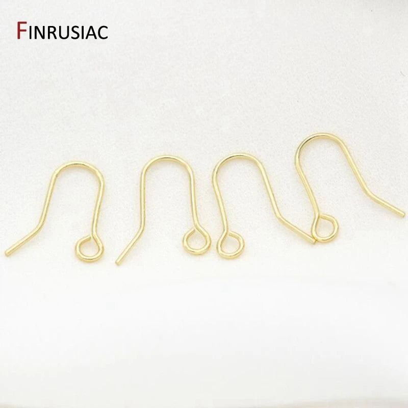 Jewellery Making Supplies 14K Gold Plated Ear Wires Wholesale Simple Earring Hooks For DIY Making Earrings Material
