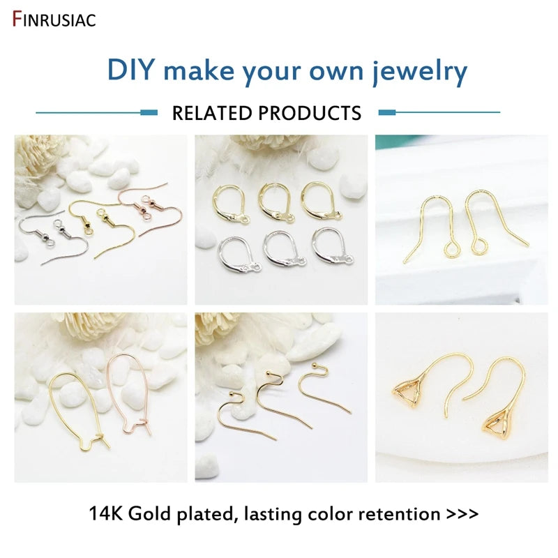 Jewellery Making Supplies 14K Gold Plated Ear Wires Wholesale Simple Earring Hooks For DIY Making Earrings Material