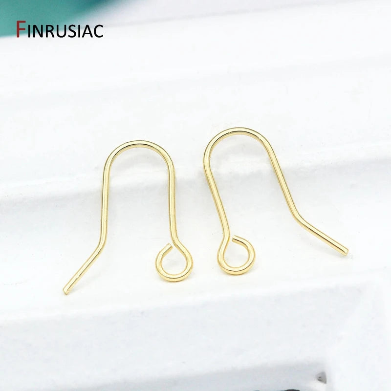 Jewellery Making Supplies 14K Gold Plated Ear Wires Wholesale Simple Earring Hooks For DIY Making Earrings Material