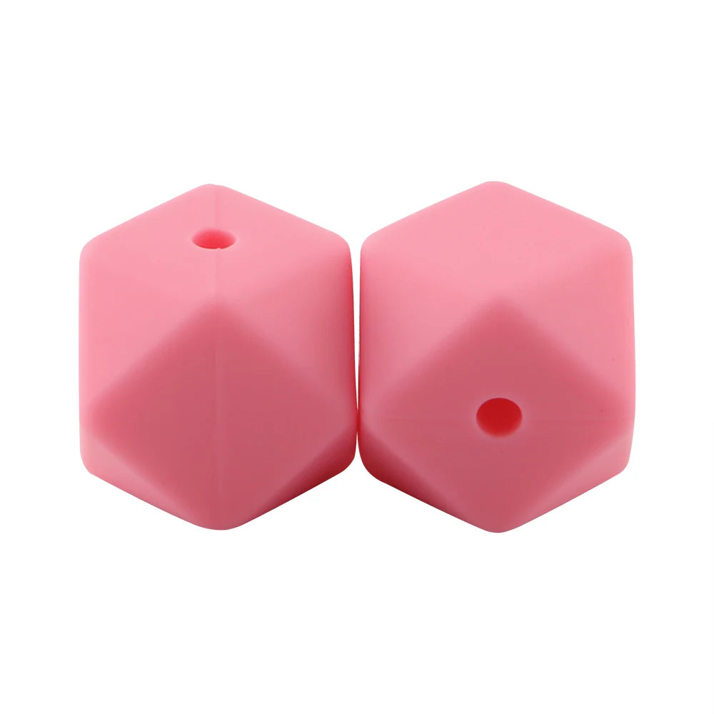 100Pcs Silicone Beads 14mm Hexagon Bead For Jewelry Making DIY Necklace Bracelets Keychain Jewelry Accessories Food Grade