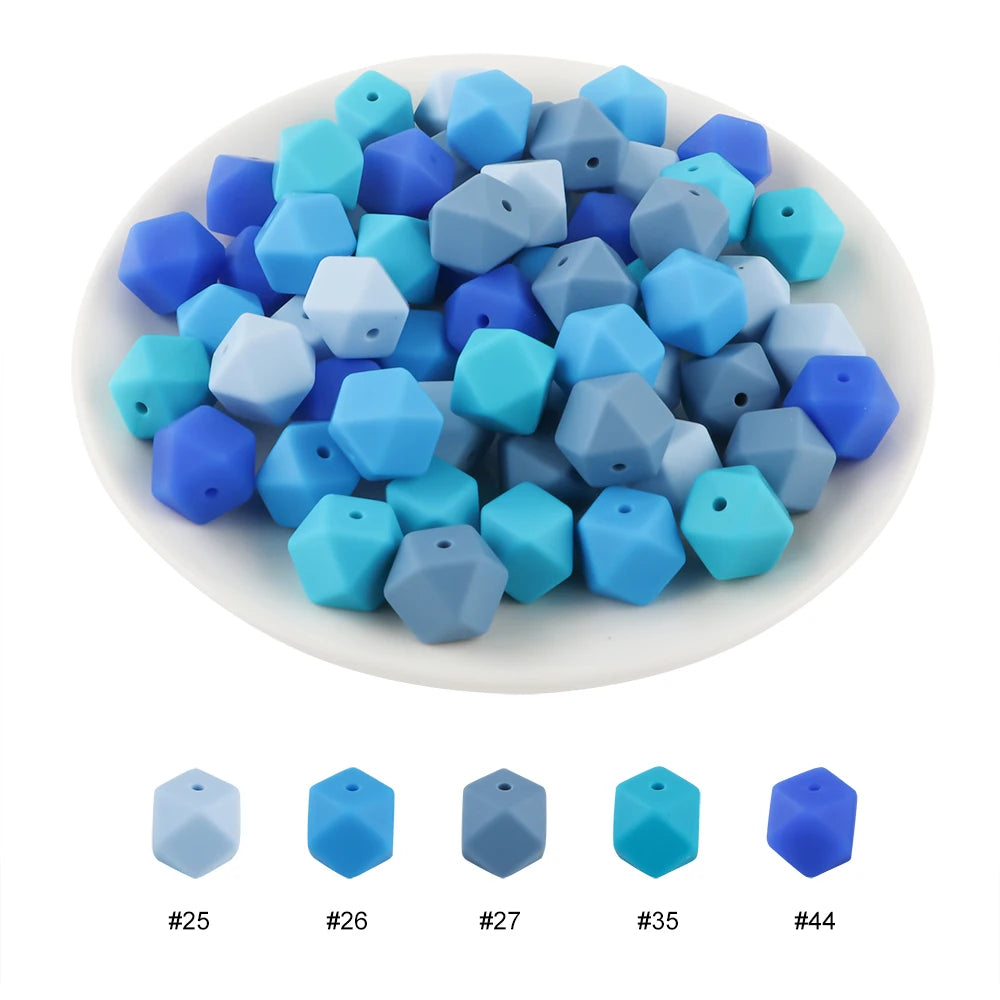100Pcs Silicone Beads 14mm Hexagon Bead For Jewelry Making DIY Necklace Bracelets Keychain Jewelry Accessories Food Grade