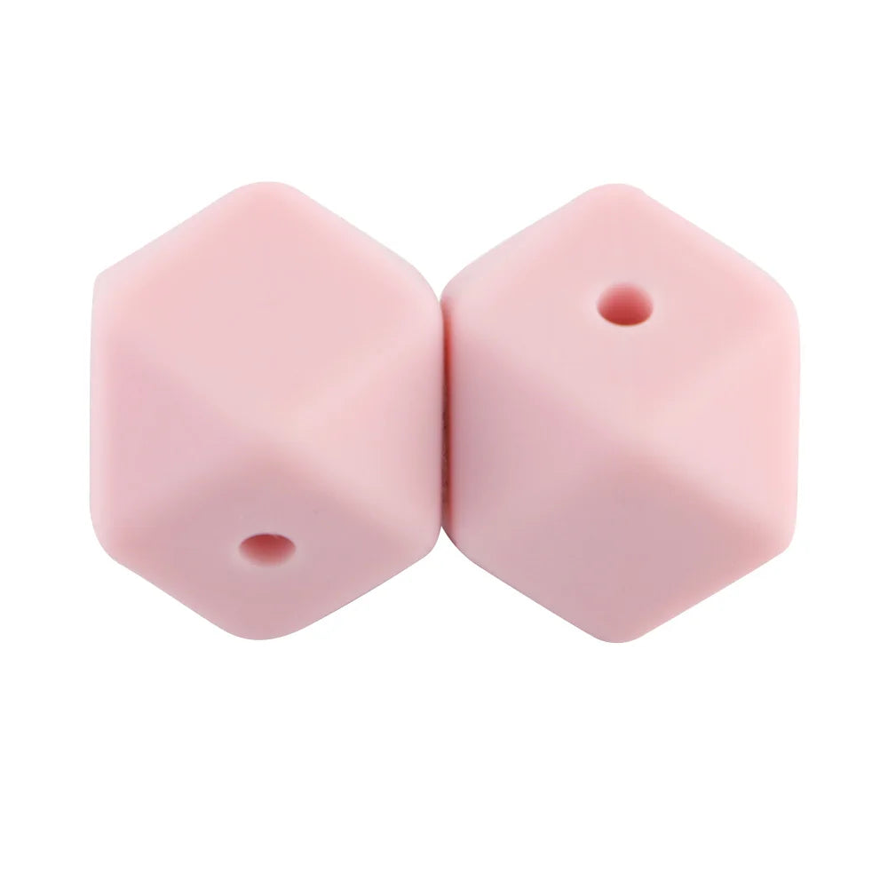 100Pcs Silicone Beads 14mm Hexagon Bead For Jewelry Making DIY Necklace Bracelets Keychain Jewelry Accessories Food Grade