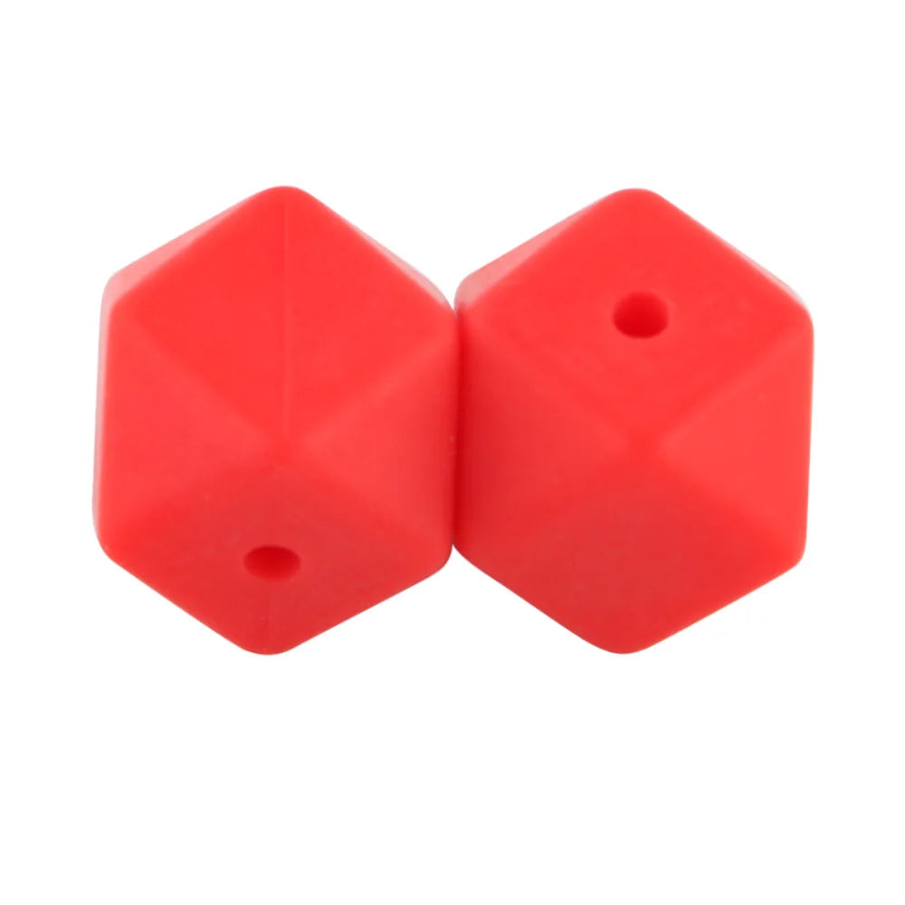 100Pcs Silicone Beads 14mm Hexagon Bead For Jewelry Making DIY Necklace Bracelets Keychain Jewelry Accessories Food Grade