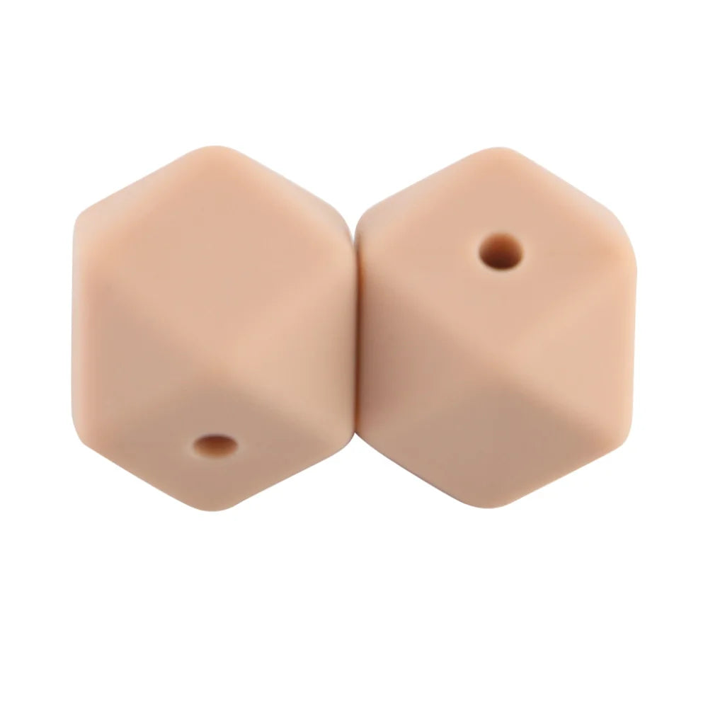 100Pcs Silicone Beads 14mm Hexagon Bead For Jewelry Making DIY Necklace Bracelets Keychain Jewelry Accessories Food Grade