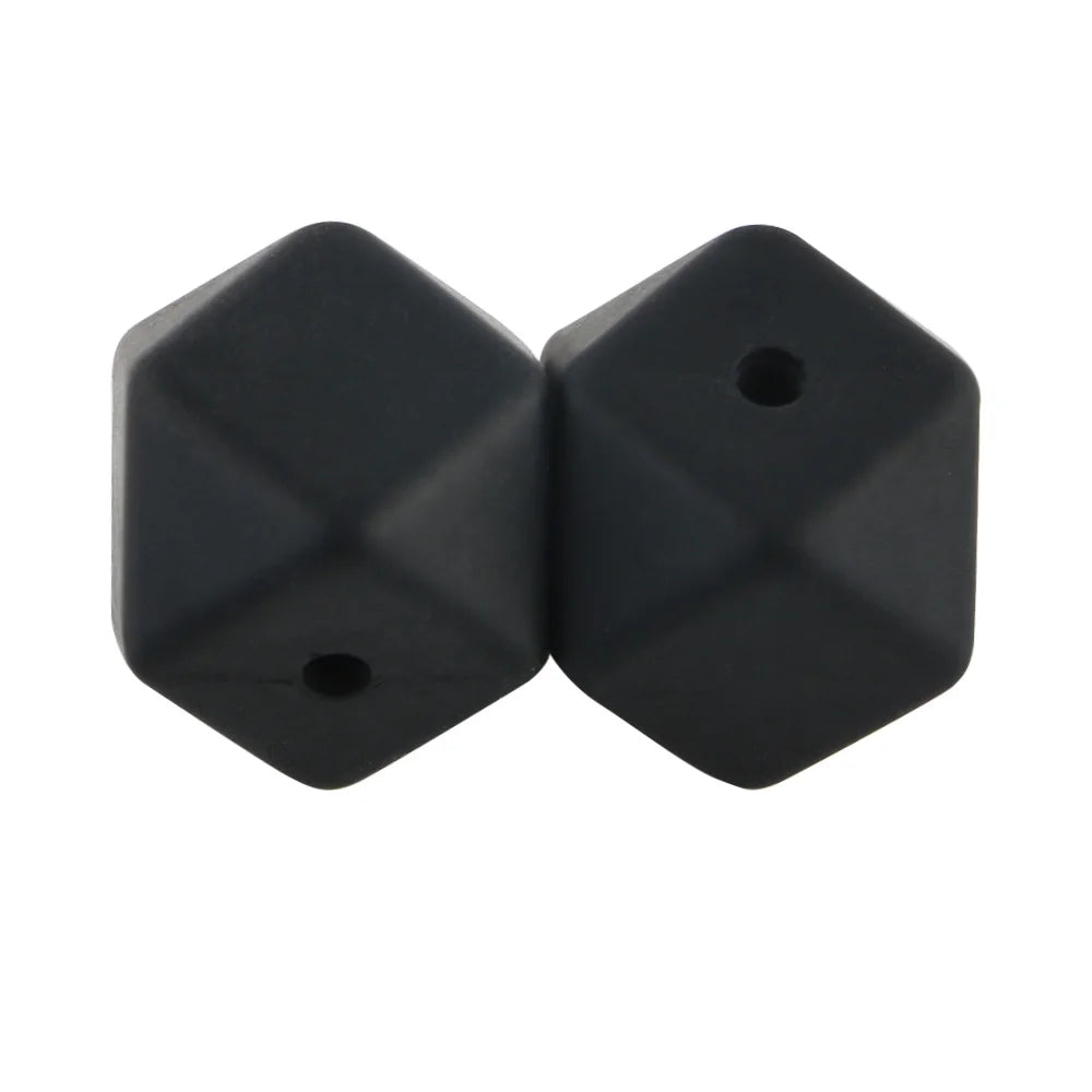 100Pcs Silicone Beads 14mm Hexagon Bead For Jewelry Making DIY Necklace Bracelets Keychain Jewelry Accessories Food Grade