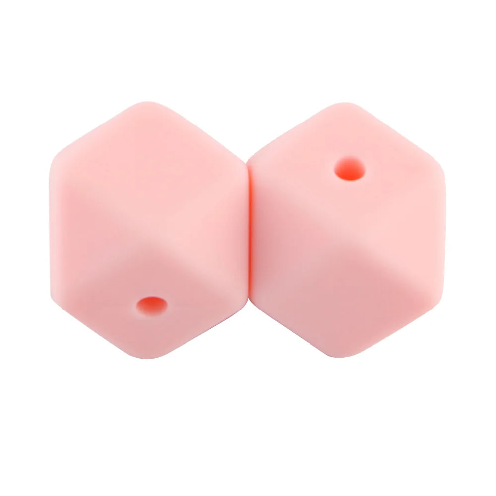 100Pcs Silicone Beads 14mm Hexagon Bead For Jewelry Making DIY Necklace Bracelets Keychain Jewelry Accessories Food Grade