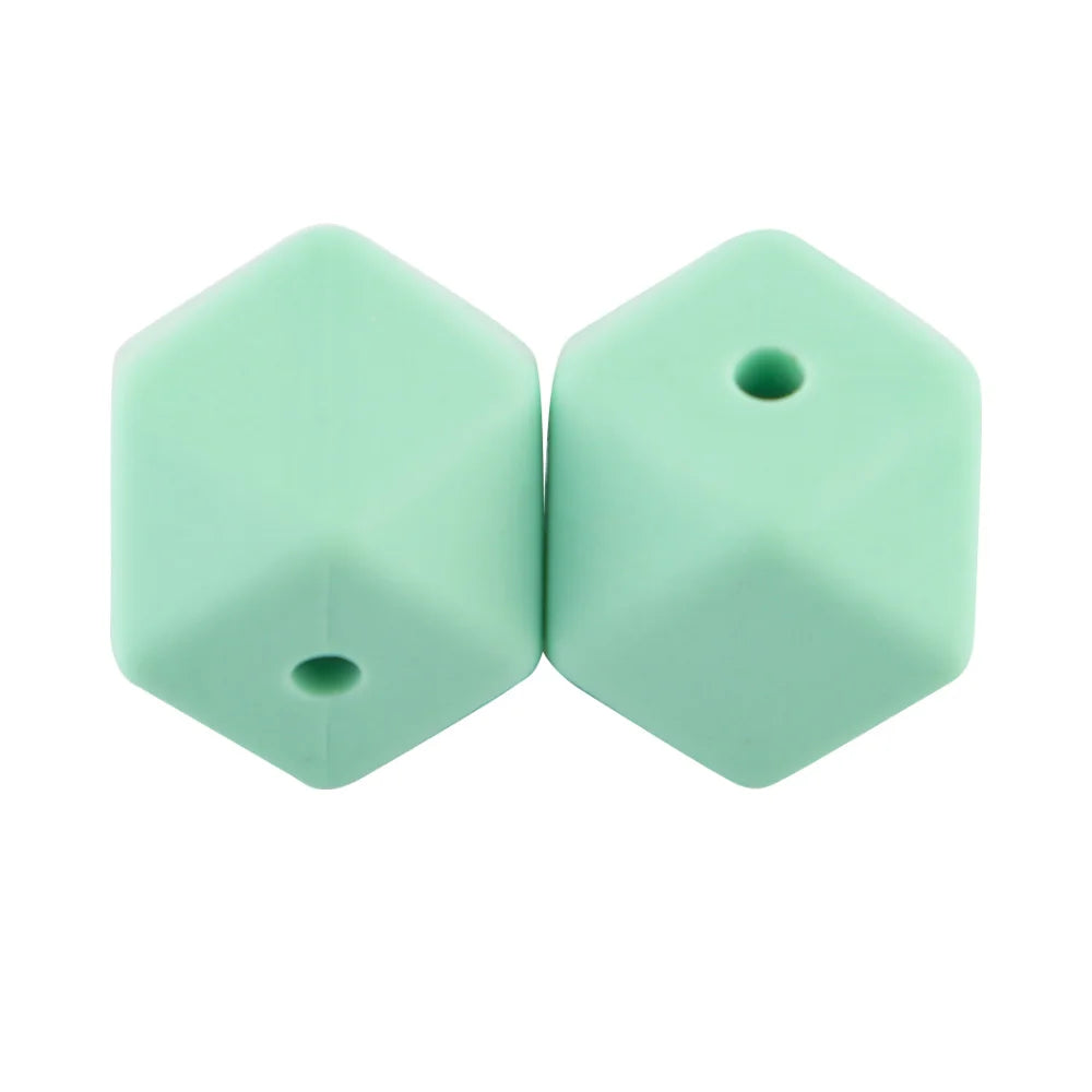 100Pcs Silicone Beads 14mm Hexagon Bead For Jewelry Making DIY Necklace Bracelets Keychain Jewelry Accessories Food Grade