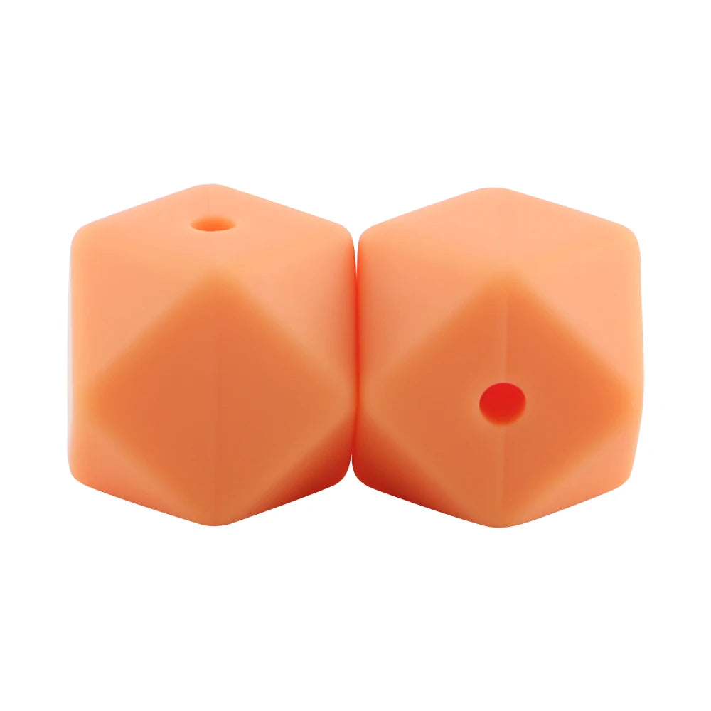 100Pcs Silicone Beads 14mm Hexagon Bead For Jewelry Making DIY Necklace Bracelets Keychain Jewelry Accessories Food Grade