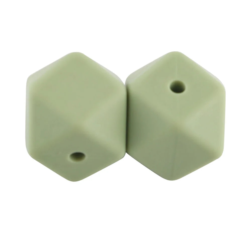 100Pcs Silicone Beads 14mm Hexagon Bead For Jewelry Making DIY Necklace Bracelets Keychain Jewelry Accessories Food Grade