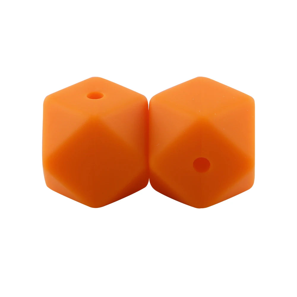 100Pcs Silicone Beads 14mm Hexagon Bead For Jewelry Making DIY Necklace Bracelets Keychain Jewelry Accessories Food Grade
