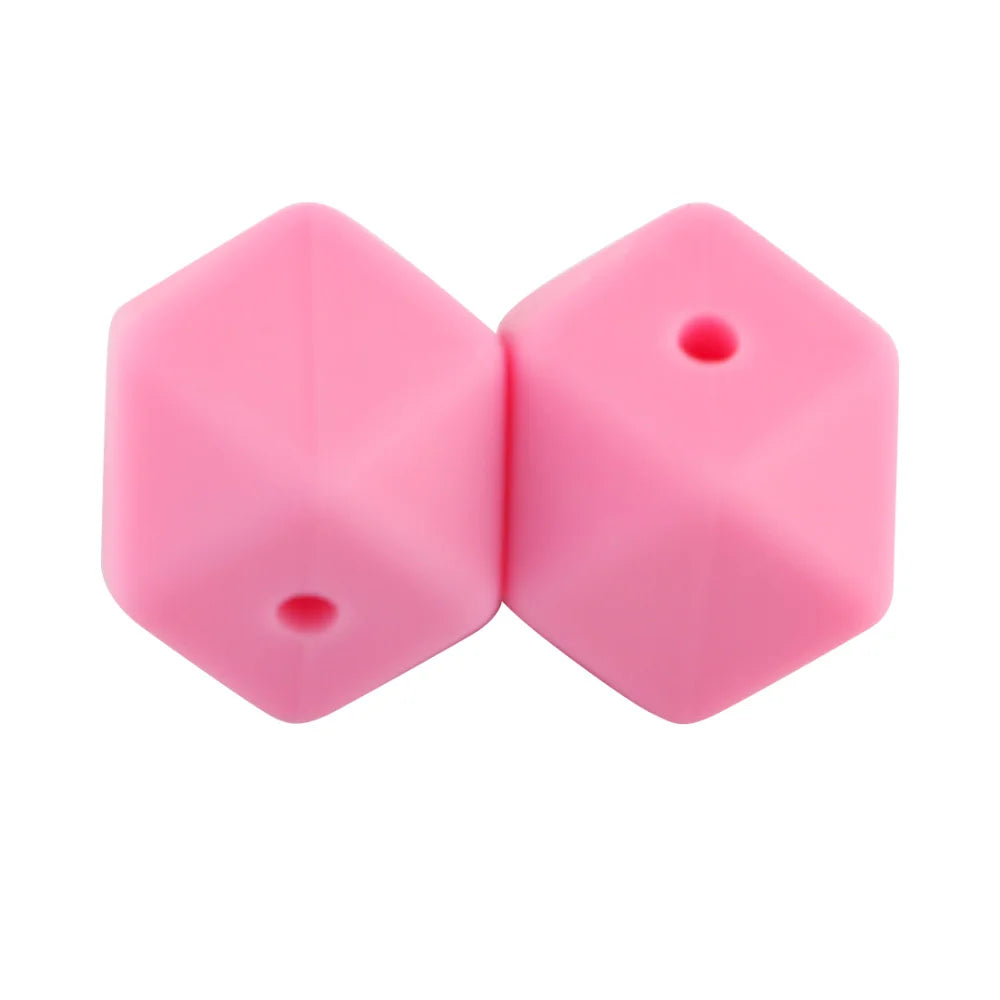 100Pcs Silicone Beads 14mm Hexagon Bead For Jewelry Making DIY Necklace Bracelets Keychain Jewelry Accessories Food Grade