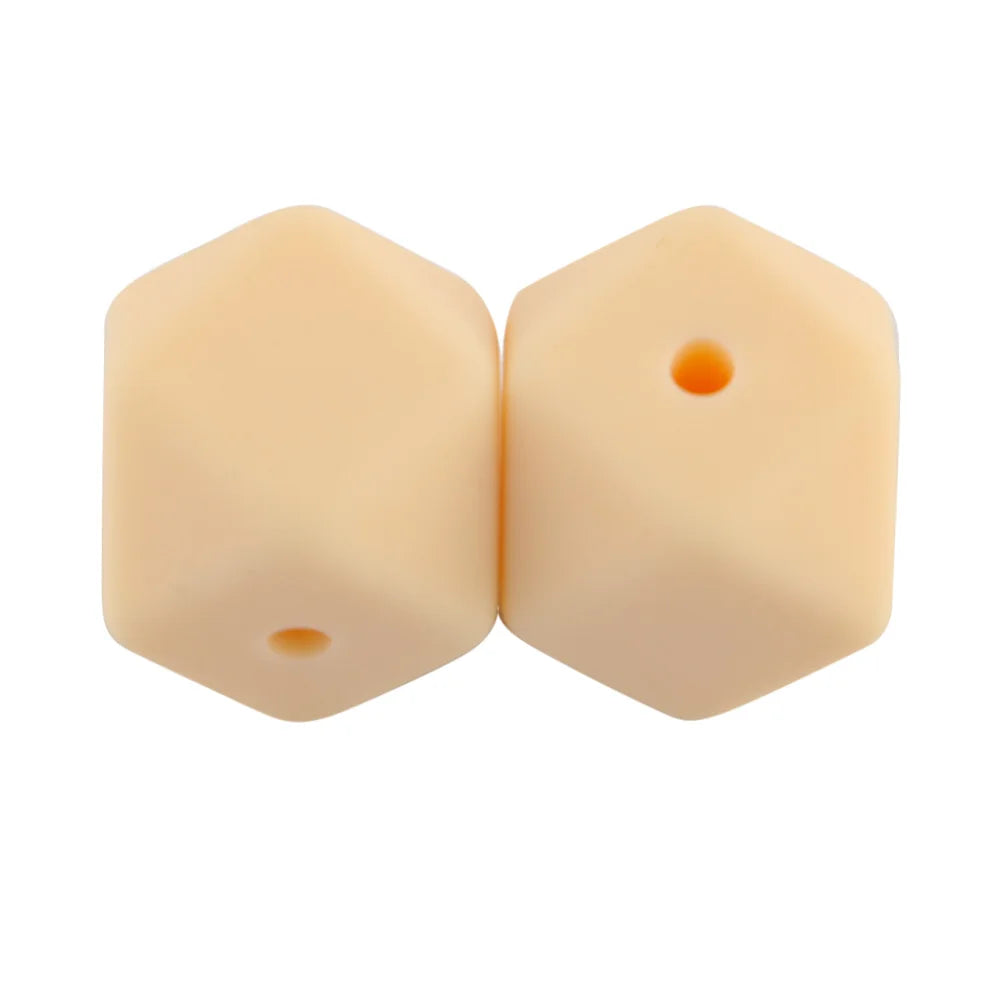 100Pcs Silicone Beads 14mm Hexagon Bead For Jewelry Making DIY Necklace Bracelets Keychain Jewelry Accessories Food Grade