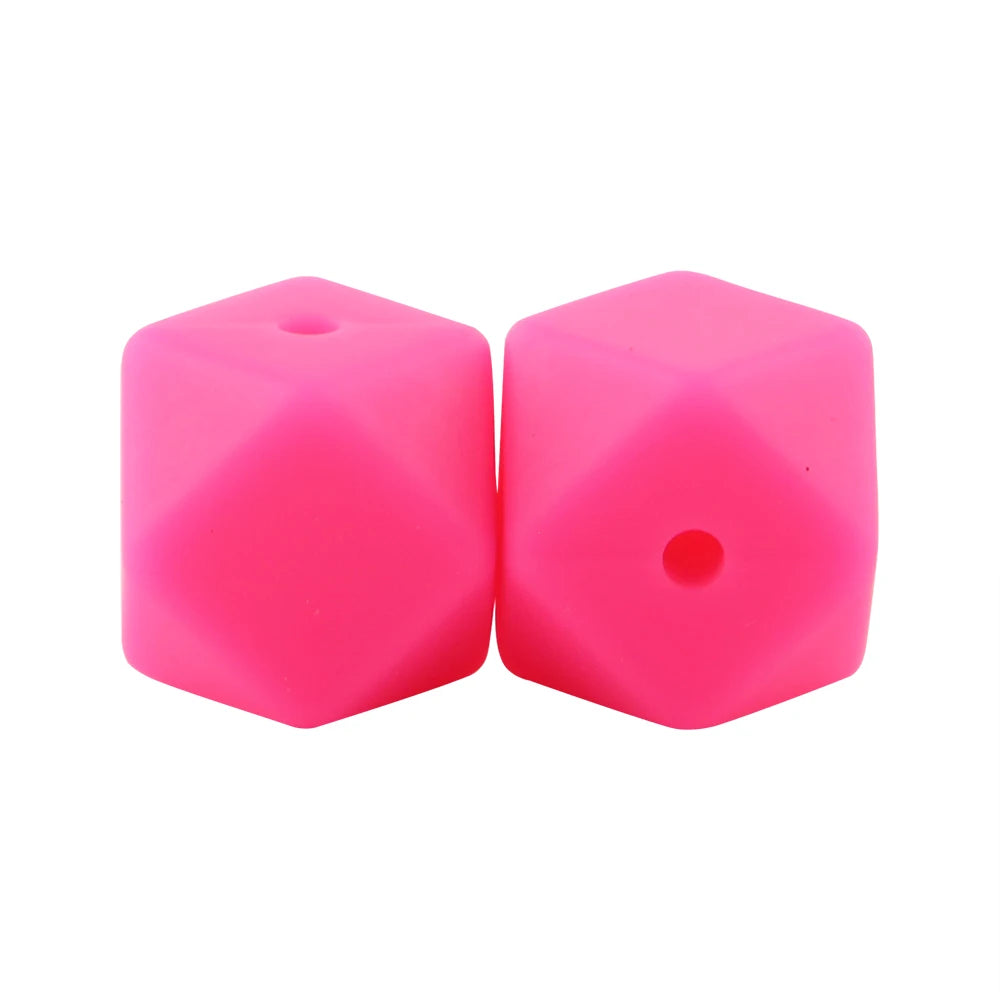 100Pcs Silicone Beads 14mm Hexagon Bead For Jewelry Making DIY Necklace Bracelets Keychain Jewelry Accessories Food Grade