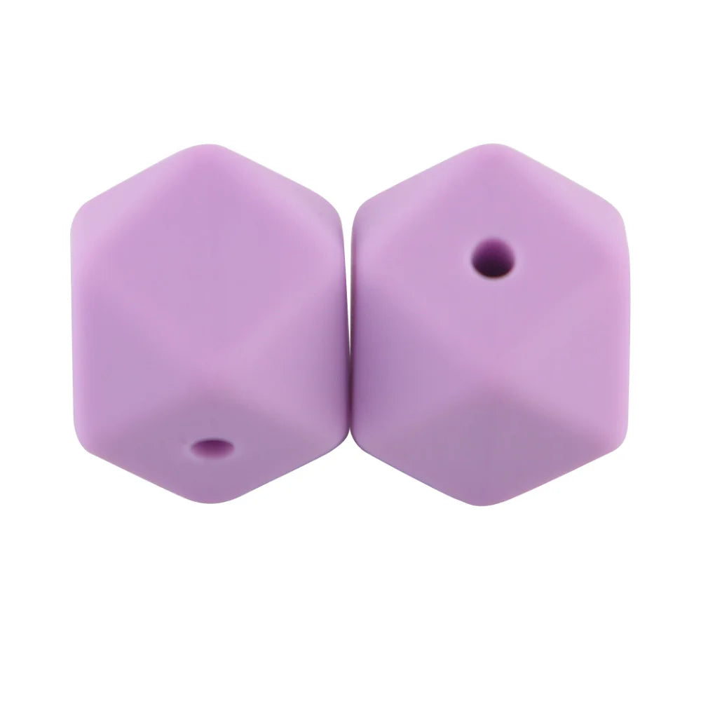 100Pcs Silicone Beads 14mm Hexagon Bead For Jewelry Making DIY Necklace Bracelets Keychain Jewelry Accessories Food Grade