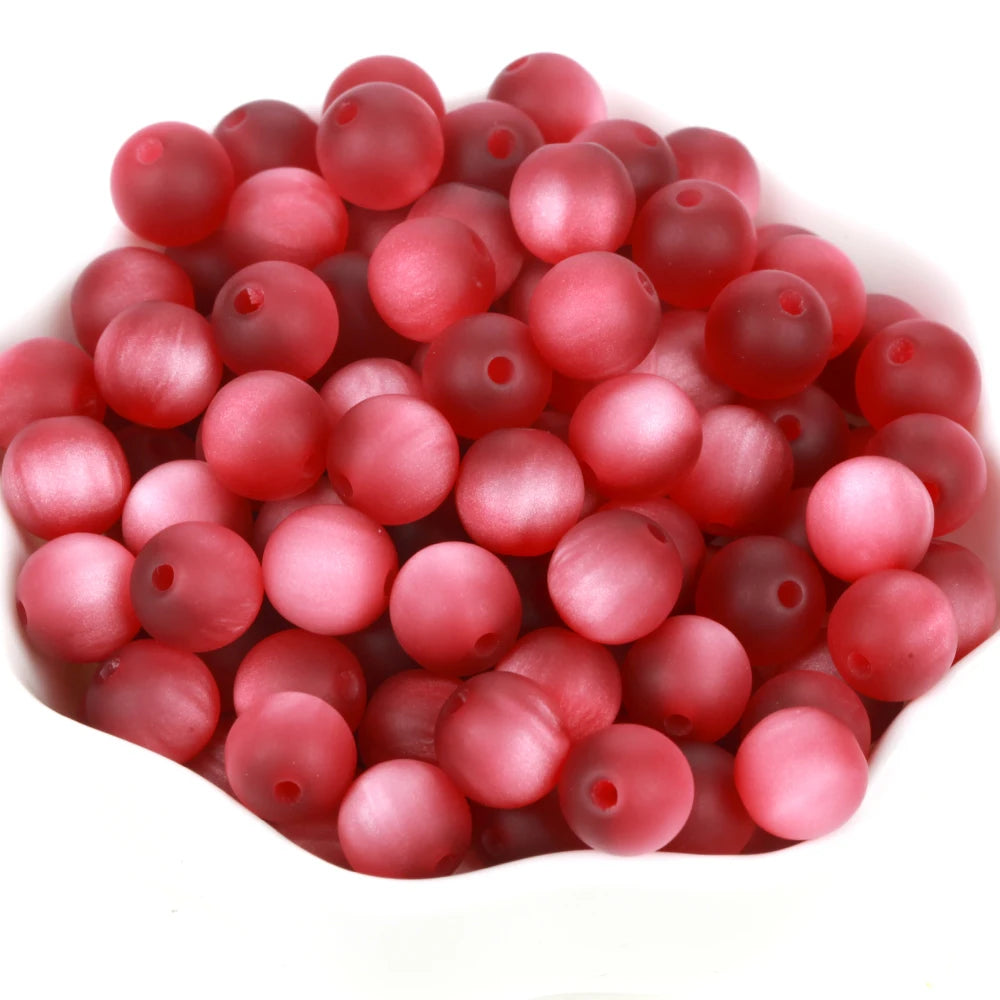 Matte Cat Eyes 100Pcs Colorful Resin Beads 8-16mm Round Loose Spacer Beads For Jewelry Making DIY Bracelet Necklace Handmade