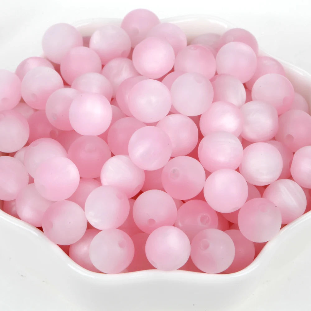 Matte Cat Eyes 100Pcs Colorful Resin Beads 8-16mm Round Loose Spacer Beads For Jewelry Making DIY Bracelet Necklace Handmade