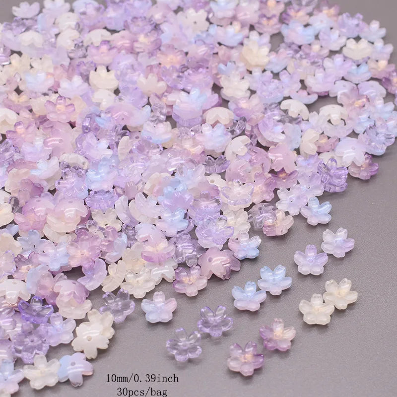 Mix Color 250g10mm Cherry Blossom Bead Czech Glass Loose Beads for Jwelry Making DIY Accessories Handmade