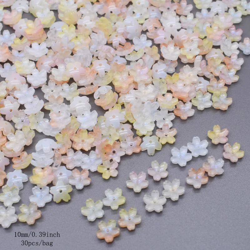 Mix Color 250g10mm Cherry Blossom Bead Czech Glass Loose Beads for Jwelry Making DIY Accessories Handmade