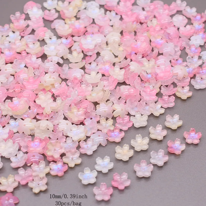 Mix Color 250g10mm Cherry Blossom Bead Czech Glass Loose Beads for Jwelry Making DIY Accessories Handmade